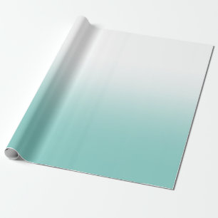 Wit en Blauwgroen Ombre Cadeaupapier