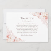 Wit en Blush Roze Rozen Paar Foto Bruiloft Bedankkaart (Voorkant)