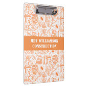 wit en bruin Architectural Blueprint Engineer Klembord (Rechts)