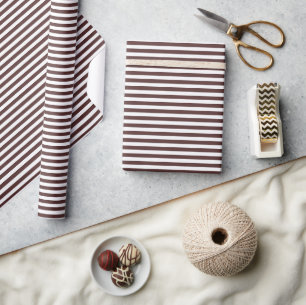 Wit en bruin gestreepte chocolade liefde cadeaupapier