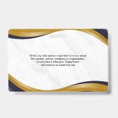 Wit en Bruin Modern Highschool ID Kaart Badge (Back)