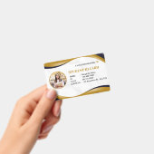 Wit en Bruin Modern Highschool ID Kaart Badge (Handheld)