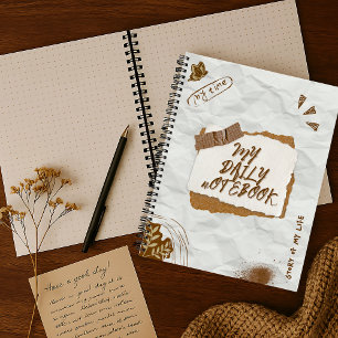 wit en bruin plakboek verfrommelde kogel notitieboek