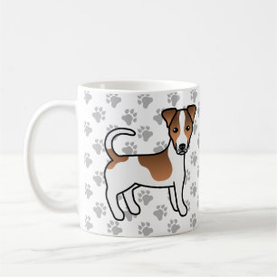 Wit en bruine Jack Russell Terrier hond met gladde Koffiemok