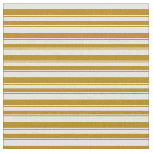 Wit en Donker Gouden Lijnen Patroon Stof