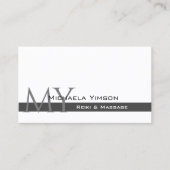 Wit en donkergrijs met professionele Initialen Visitekaartje (Voorkant)