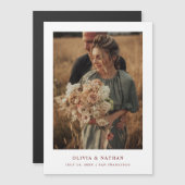 Wit en Donkerrood | Magnetische foto Bewaar de dat (Voorkant / Achterkant)