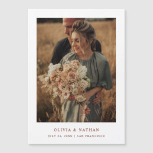 Wit en Donkerrood   Magnetische foto Bewaar de dat