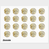 Wit en Faux Goud Marmeren zeep cosmetisch Ronde Sticker (Vel)