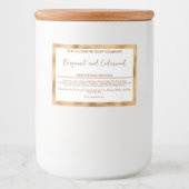 Wit en faux goud waterdicht zeepdoosetiket voedselcontainer etiket (Voorkant)