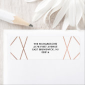 Wit en Faux Roos Goud Geometrisch Etiket (Insitu)