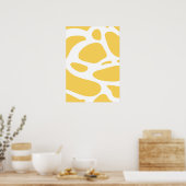 Wit en geel abstract poster (Keuken)