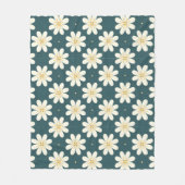 Wit en Geel bloemenpatroon Fleece Deken (Voorkant)