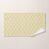 Wit en goud art-deco abstract bloemmotief bad handdoek (Handdoek)