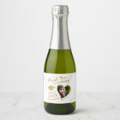 Wit en Goud Bedankt Class 2025 Afstuderen Sparkling Wijnetiket (Voorkant)