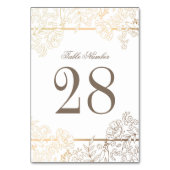 Wit en Goud Bloemen Lijst bruiloft Kaart (Achterkant)