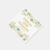 Wit en Goud Boho Bohemian Chic Greenery Wedding Servet (Hoek)