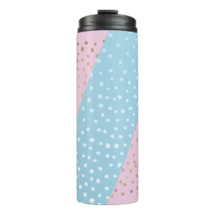 Wit en goud bronzen puntpatroon thermische tumbler thermosbeker