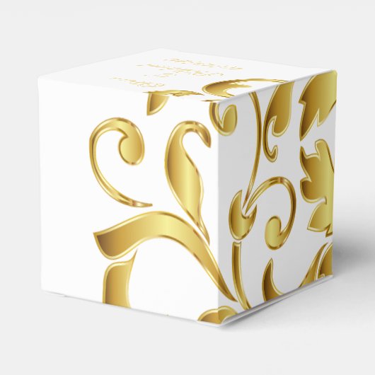 Wit en Goud Bruiloft gunsten Box Bedankdoosjes (Achterkant)