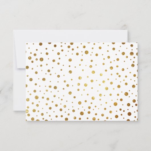 Wit en Goud Confetti Folie Bruiloft RSVP Kaarten (Achterkant)