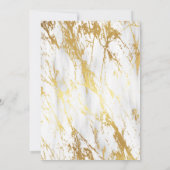 wit en Goud Elegant Luxe Chique marmeren partij Kaart (Achterkant)