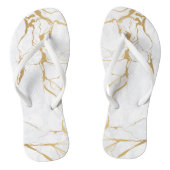 Wit en goud gemarmerd teenslippers (Voetbed)