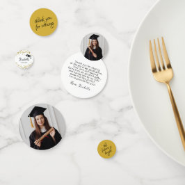 Wit en Goud Glitter Dust Afstuderen Dank U Confetti