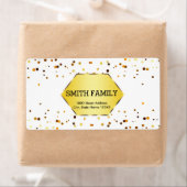 Wit en Goud Glitter Faux Badge Gepersonaliseerd Etiket (Insitu)