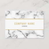 Wit en goud luxe marmeren effect visitekaartje (Voorkant)