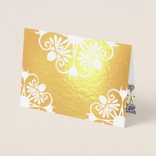 Wit en Goud Mandala Indiase bruiloft uitnodiging (Voorkant)