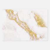Wit en goud marmer inpakpapier vel (Voorkant 3)