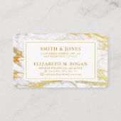 Wit en Goud Marmer Professioneel Visitekaartje (Achterkant)