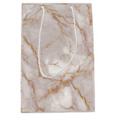 Wit en Goud Marmeren Textuur Gift Bag Medium Cadeauzakje (Voorkant)