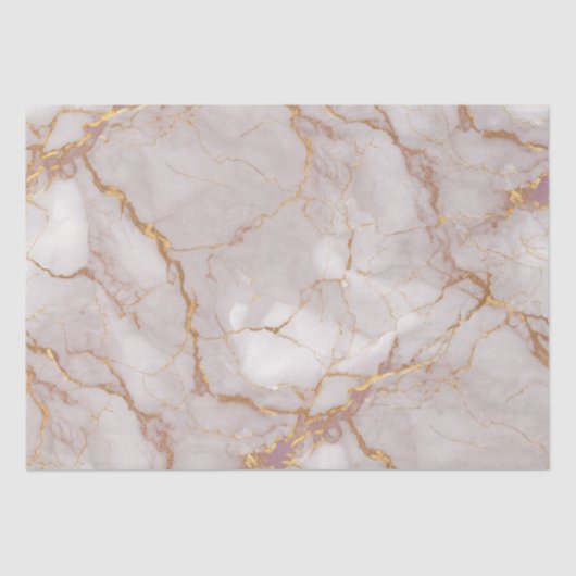 Wit en Goud Marmeren Textuur Weefseldocument Tissuepapier (Voorkant)