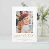 Wit en goud millennial script kaart (Staand voorkant)