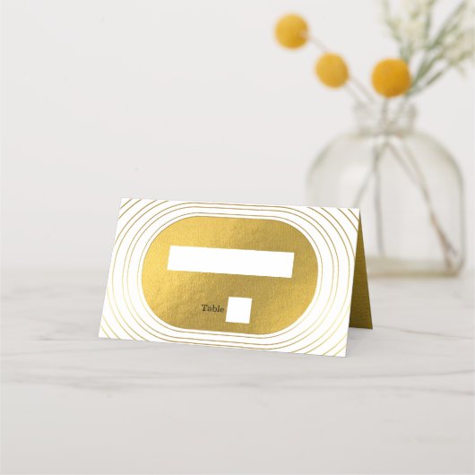 Wit en goud Modern minimalistische wapenweddenscha (Voorkant)
