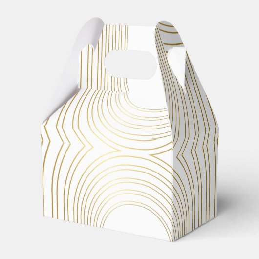 Wit en goud Modern minimalistische wapenweddenscha Bedankdoosjes (Achterkant)