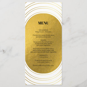 Wit en goud Modern minimalistische wapenweddenscha Menu