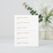 Wit en Goud Trouwplaats Naam Kaart (Staand voorkant)