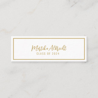 Wit en Goud | Vet Typografie Naam Kaart Mini Visitekaartje
