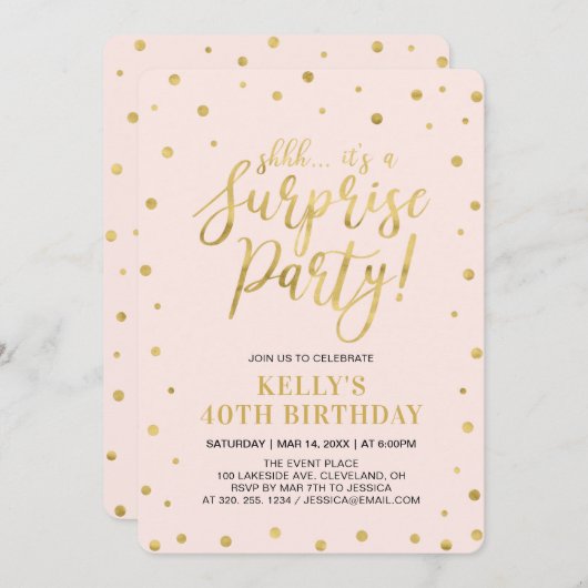 Wit en goud | Vrouwenfeest 40e verrassingsdag Kaart (Voorkant / Achterkant)