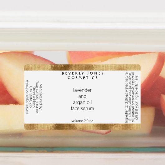 Wit en Goud Waterdichte Cosmetica Dropper Fles Labels (Aangebracht)