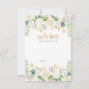 Wit en goudbloemen baby shower advieskaarten advieskaart
