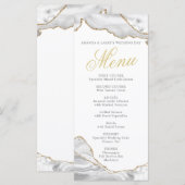 Wit en gouden agaat menukaart (Voorkant / Achterkant)