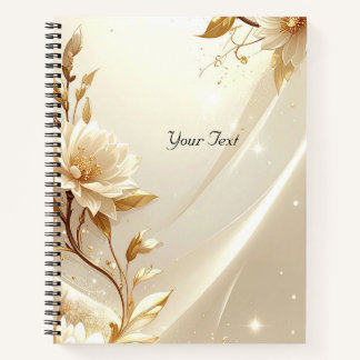 Wit en Gouden Bloemen Notitieboek