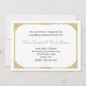 Wit en gouden bruiloft repetitie kaart (Voorkant)