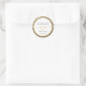Wit en Gouden Huwelijk Dank u Ronde Sticker (Tas)