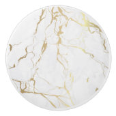 Wit en gouden marmeren textuur afbeelding keramische knop (Voorkant)