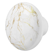 Wit en gouden marmeren textuur afbeelding keramische knop (Rechts)