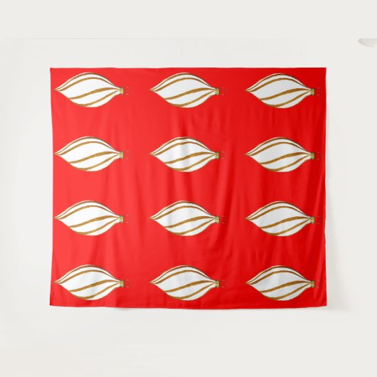 Wit en gouden ornament rode wandtapijt wandkleed (Voorkant (horizontaal))